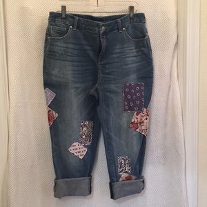 Denim crop pants